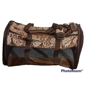 Whisker City Floral Peacock Soft Sided Cat Dog Small Animal Carrier D/C PATTERN